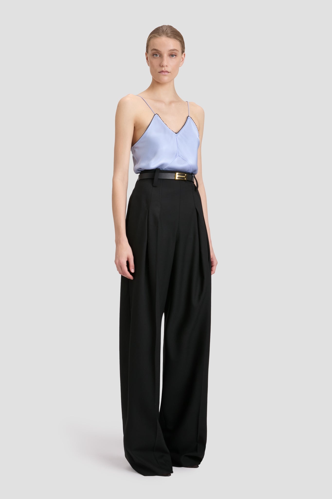 Lace Detail Cami Top In Delphinium Blue - 4