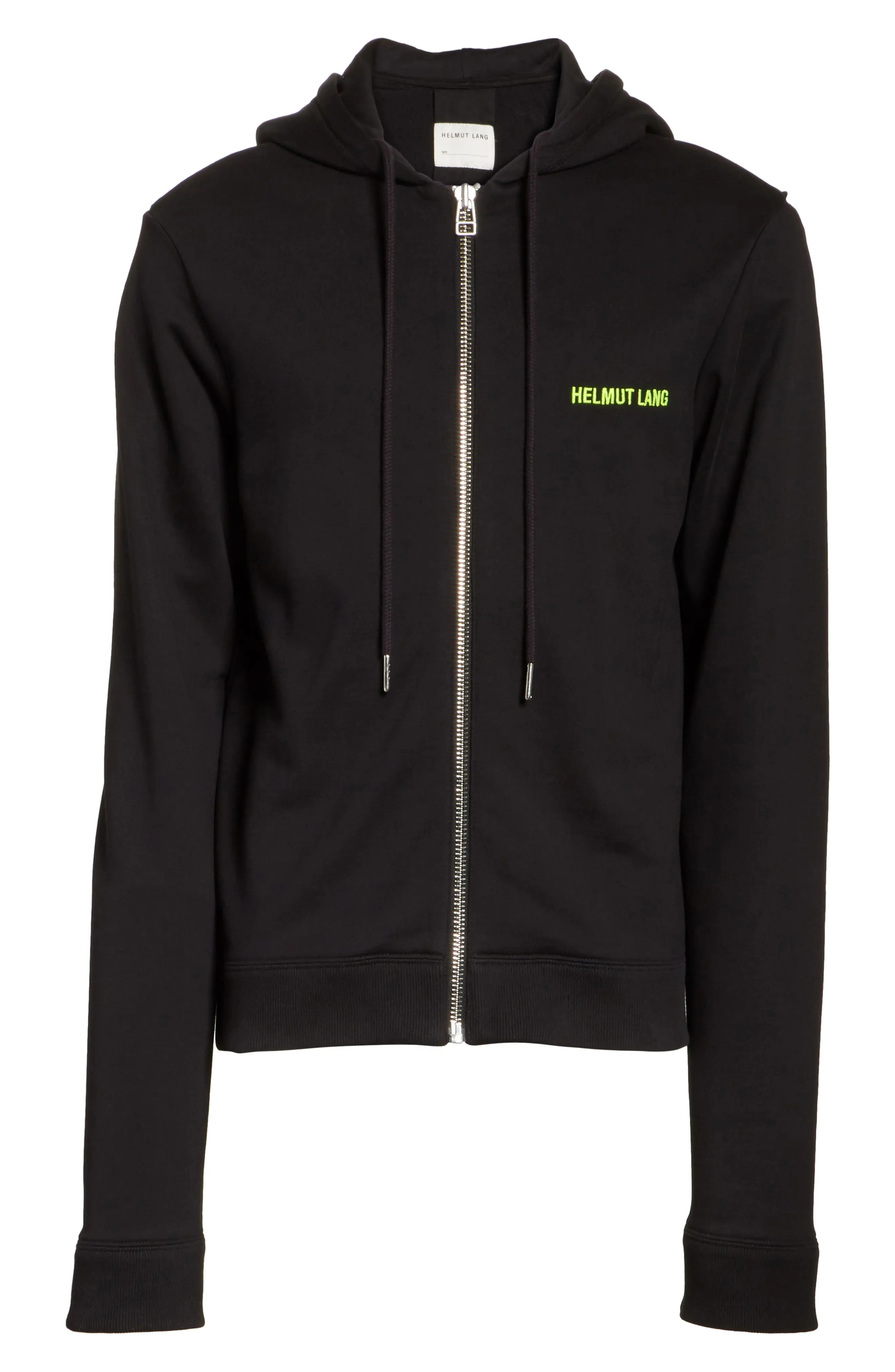 Zip Hoodie in Black/Lime - 5