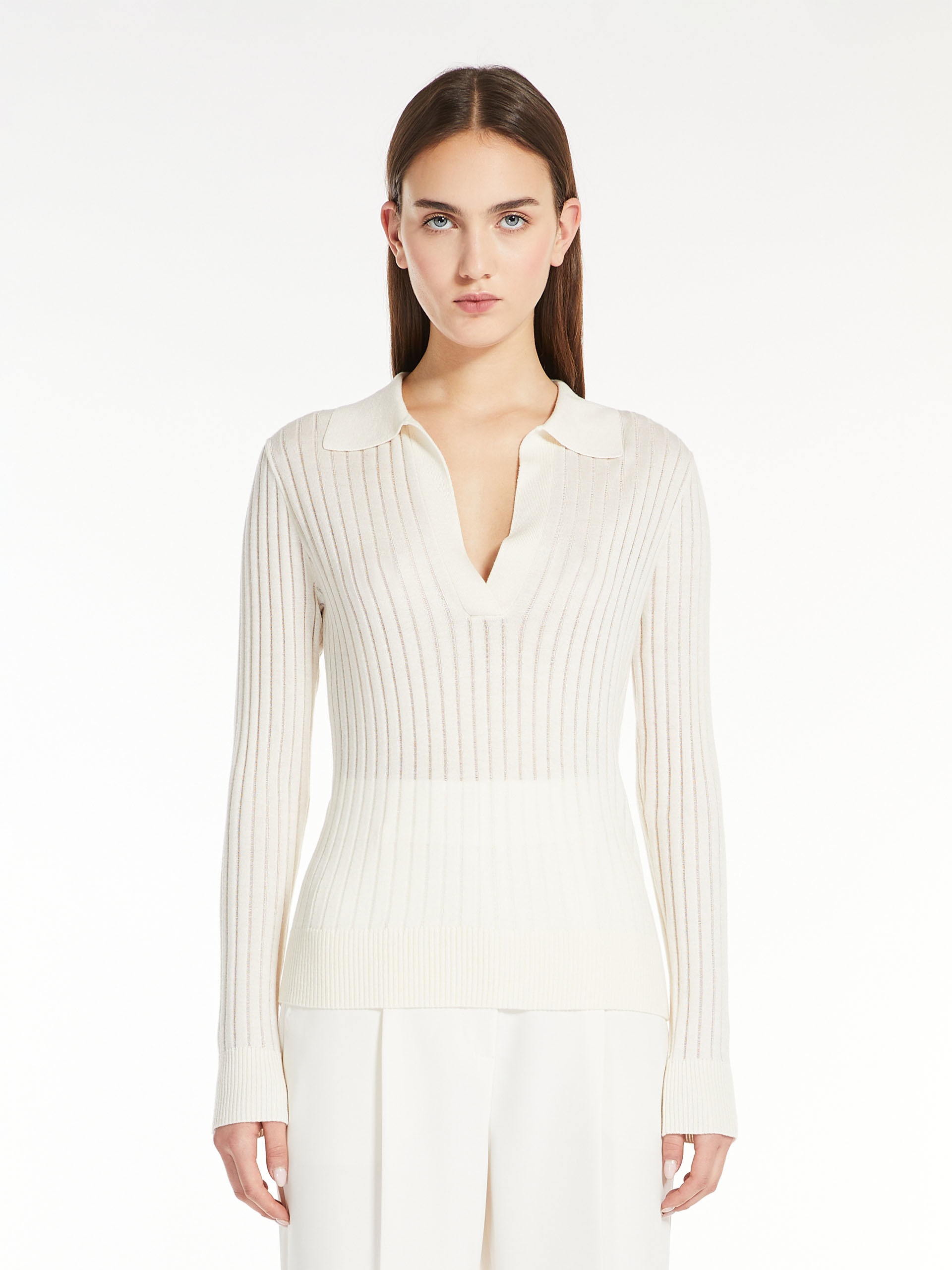 CADUCA Wool and silk sweater with polo shirt collar - 3