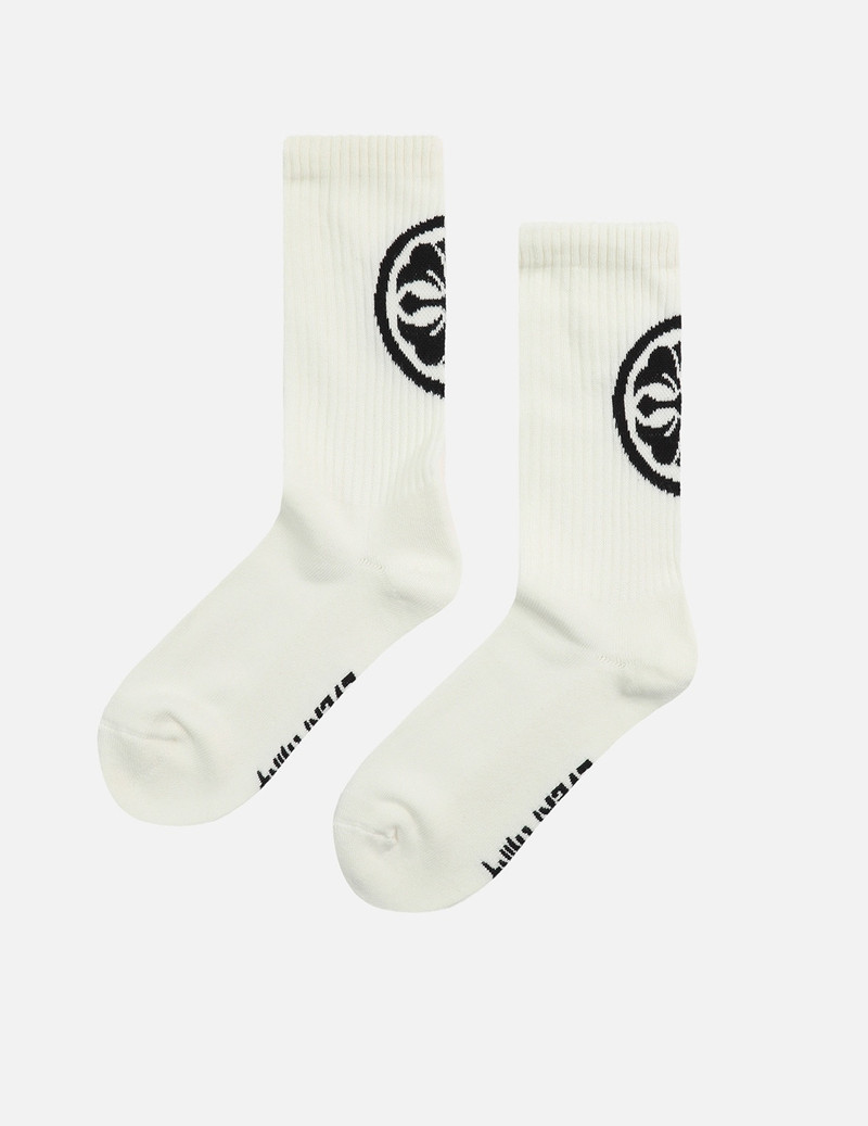 KAMON AND SLOGAN JACQUARD LONG SOCKS 1