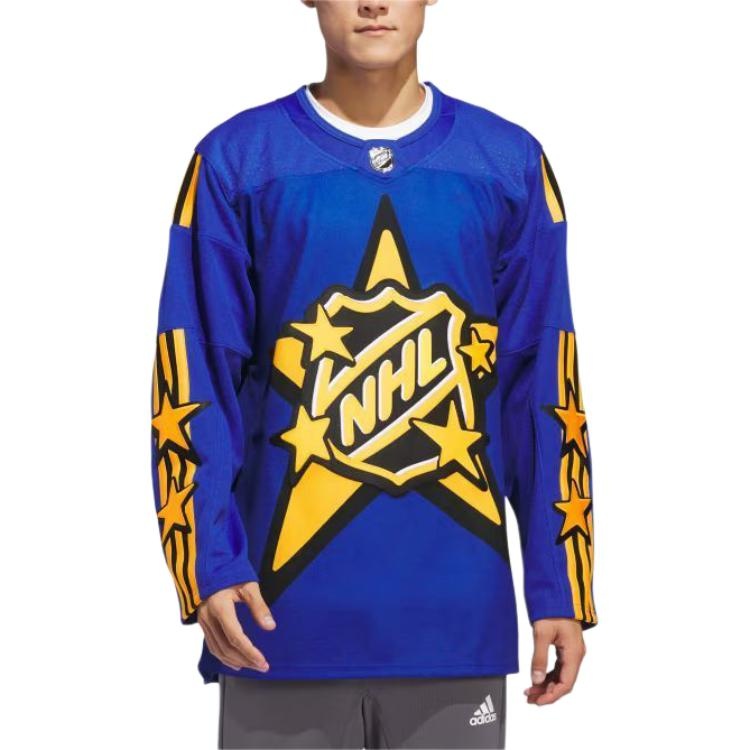 adidas x Drew House 2024 NHL ALL-STAR Hockey Jersey Asia Sizing 'Blue Gold' IX5439 - 2