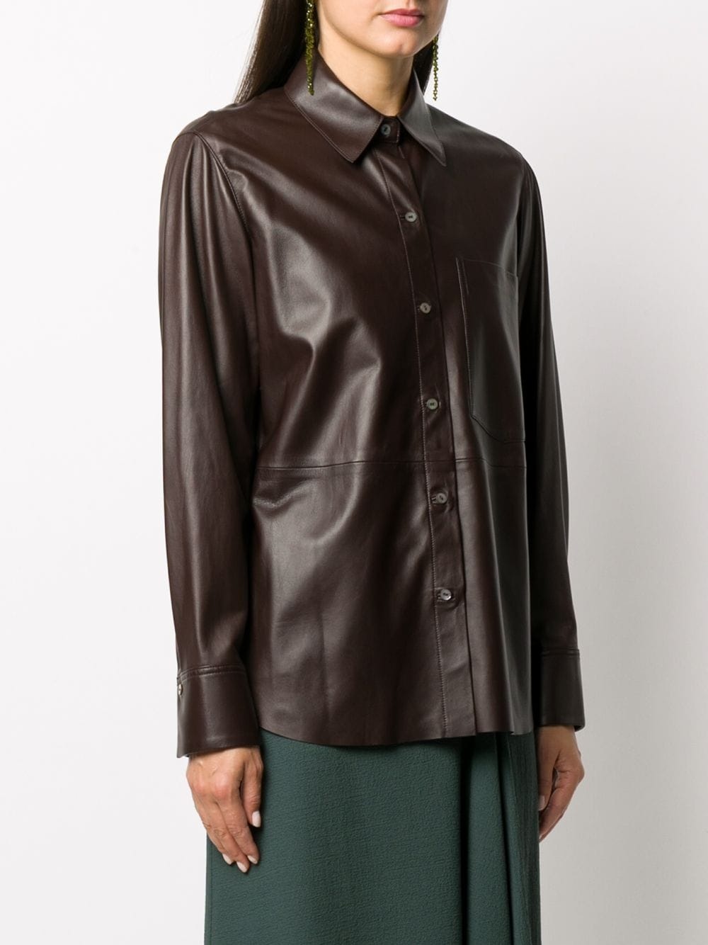 longsleeved leather shirt - 3