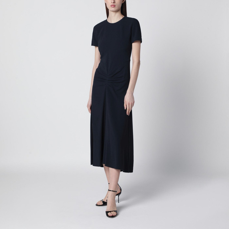 Blaire dress with gathered waist in navy blue 1