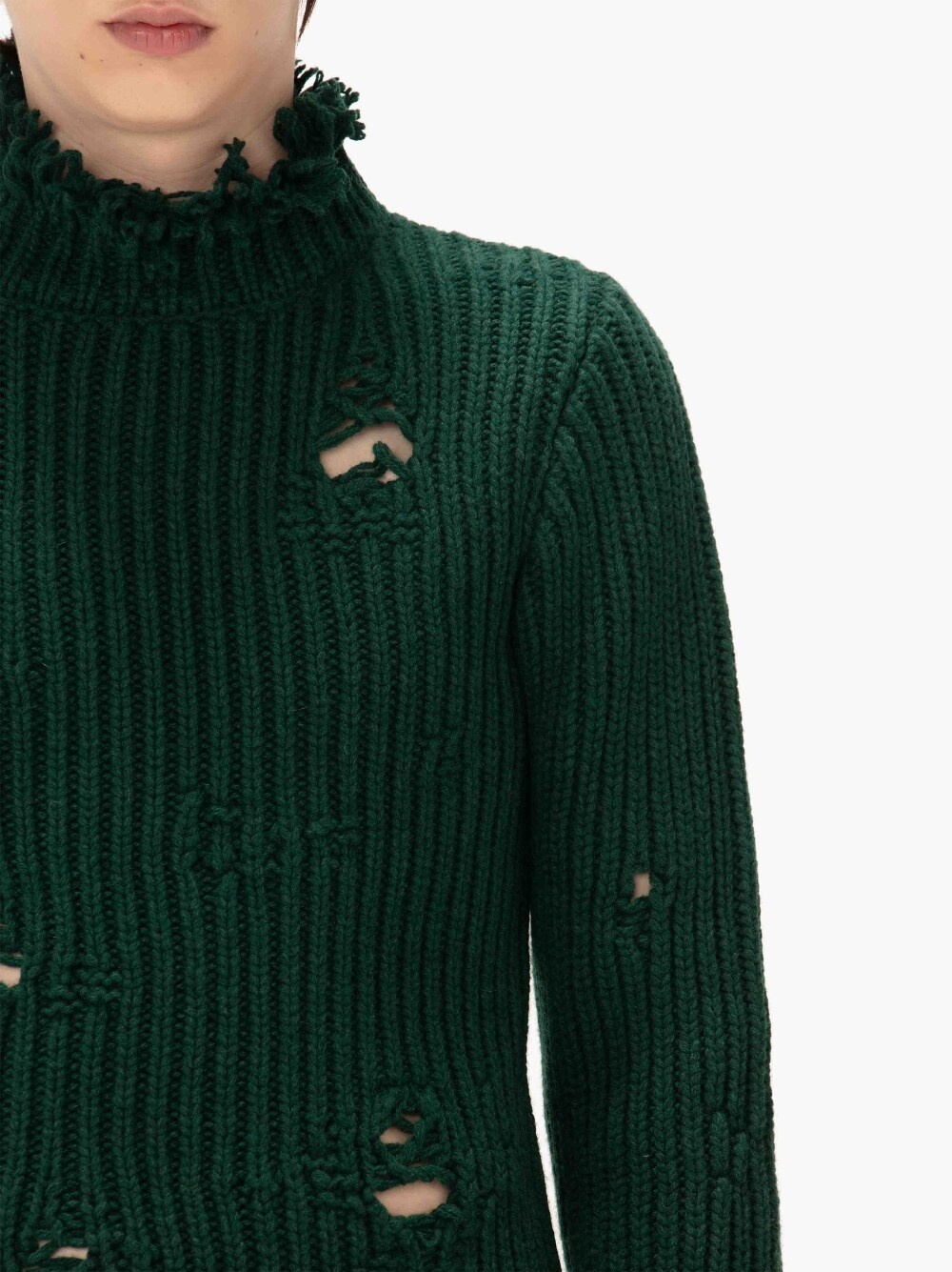 FRINGE COLLAR DISTRESSED JUMPER - 6
