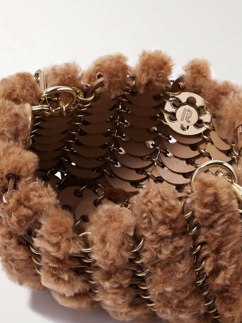 1969 Nano embellished leather and shearling shoulder bag Camel 5