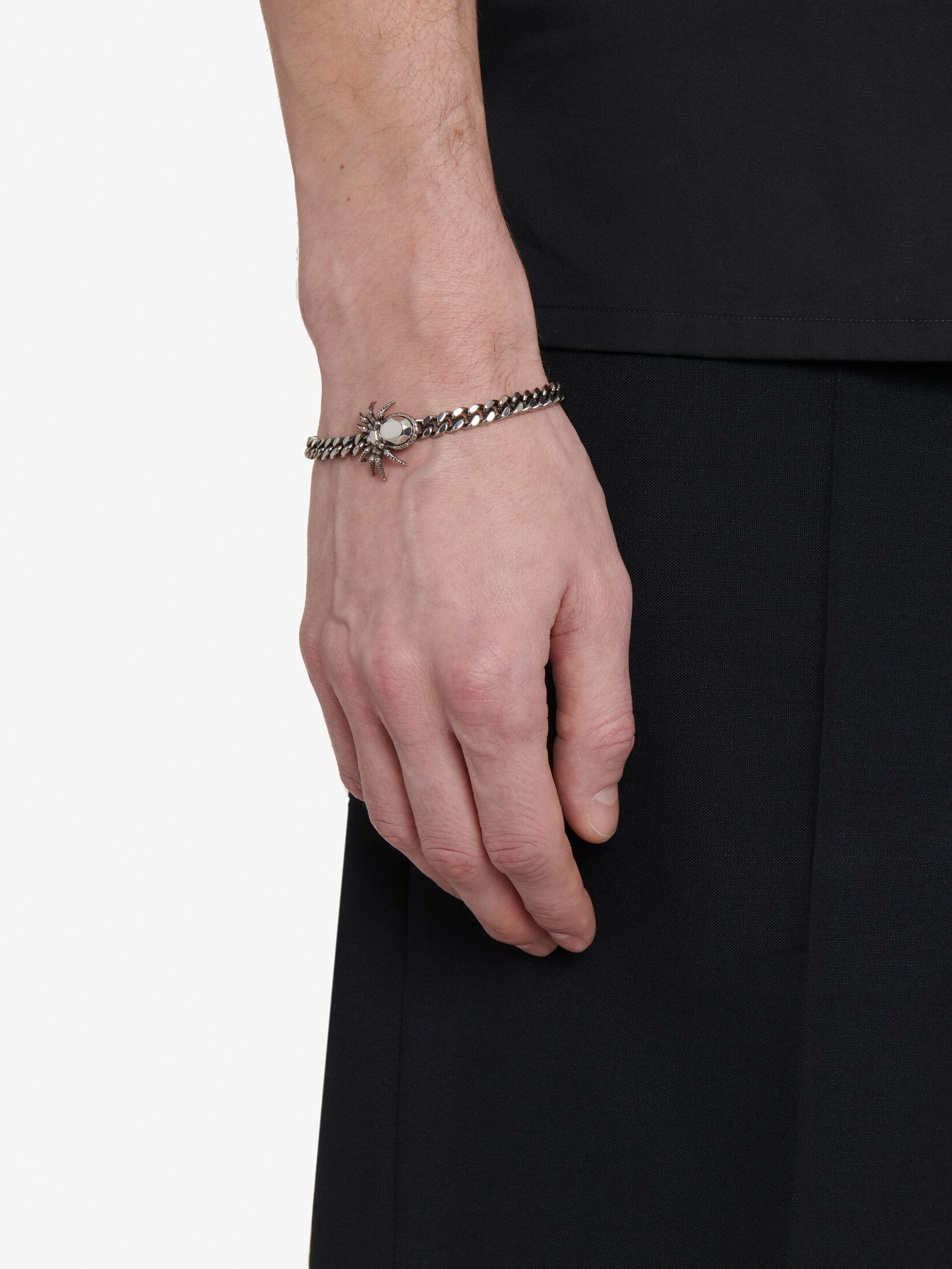 Men's Spider Chain Bracelet in Antique Silver - 3