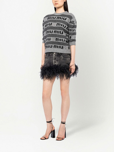 Miu Miu intarsia-logo cashmere sweater outlook