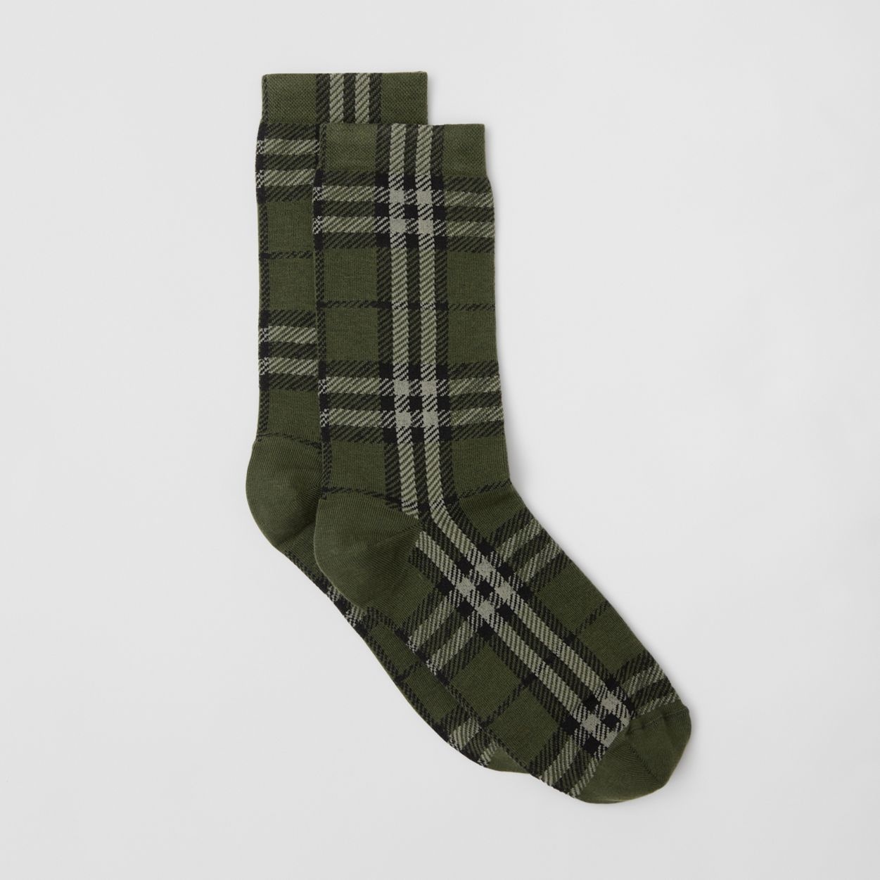 Check Intarsia Technical Cotton Socks - 4