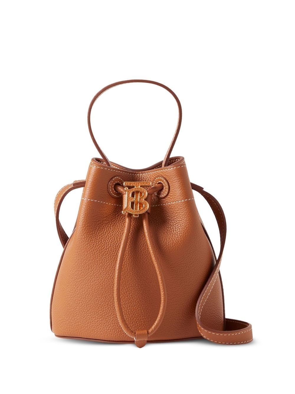 grained-leather bucket bag - 1