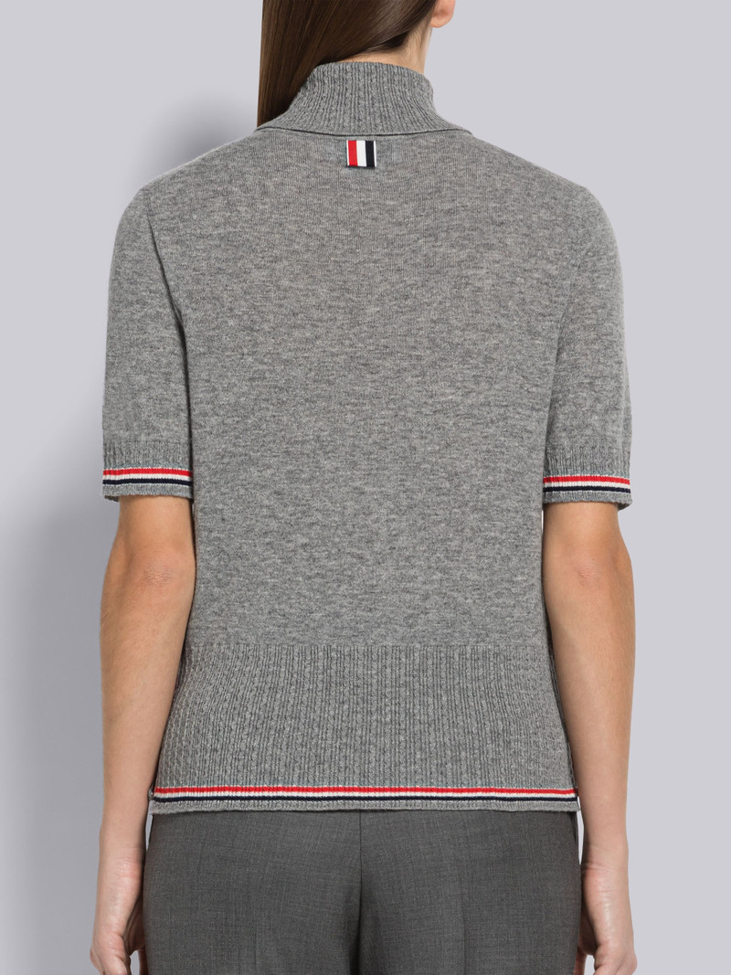 Baby Cable Fine Cashmere Short Sleeve Tipping Turtleneck 3