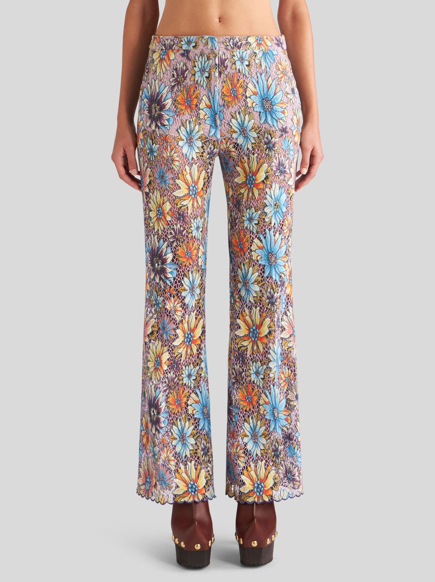 FLORAL BOUQUET FLARED TROUSERS - 3