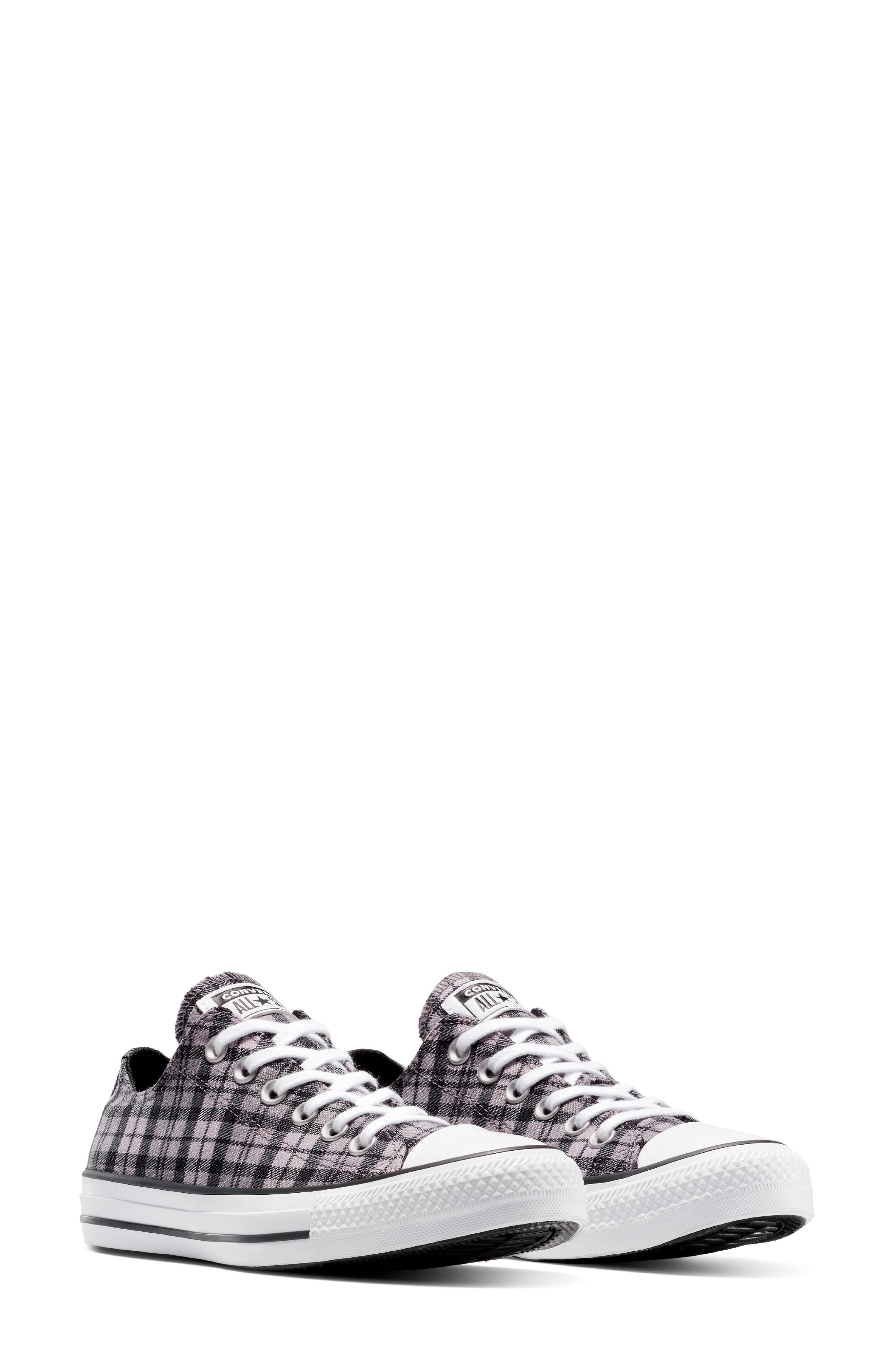 Converse Gender Inclusive Chuck Taylor All Star Plaid Sneaker in Black/Altitude Lilac/White at Nords - 6
