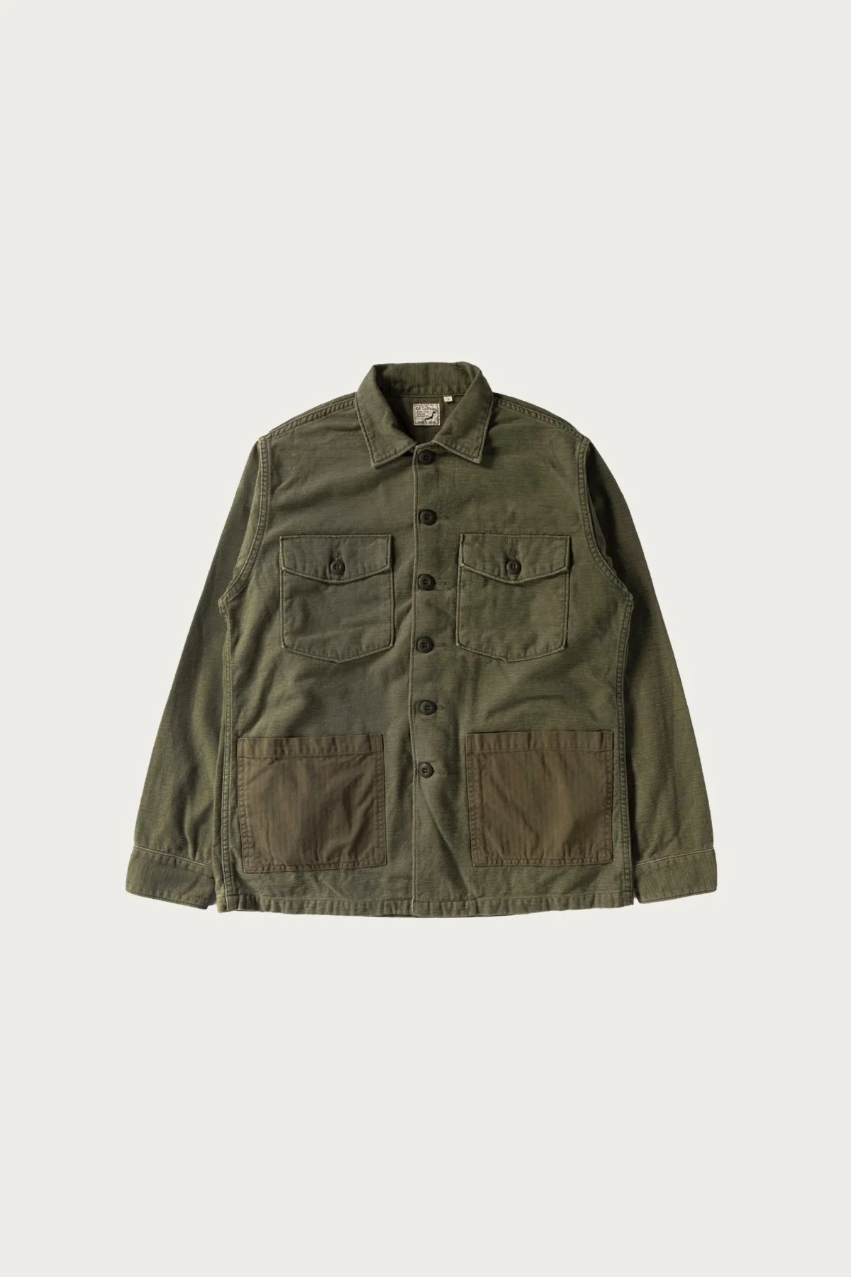 Vintage Washed 4 Pockets US Army Shirt - Dark Olive Stone - 1