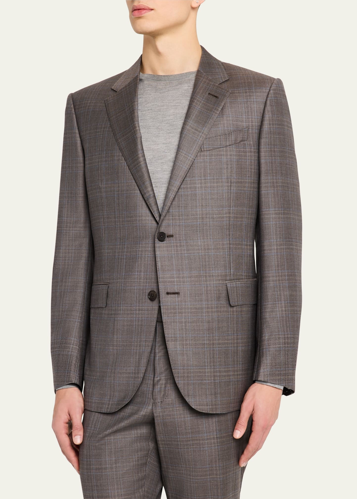Men's Trofeo Melange Plaid Suit - 4