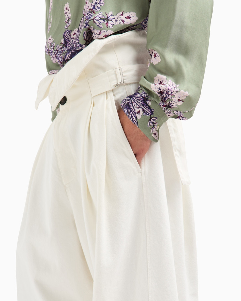 DESTROYED-EFFECT CANVAS TROUSERS WITH PEPLUM 5