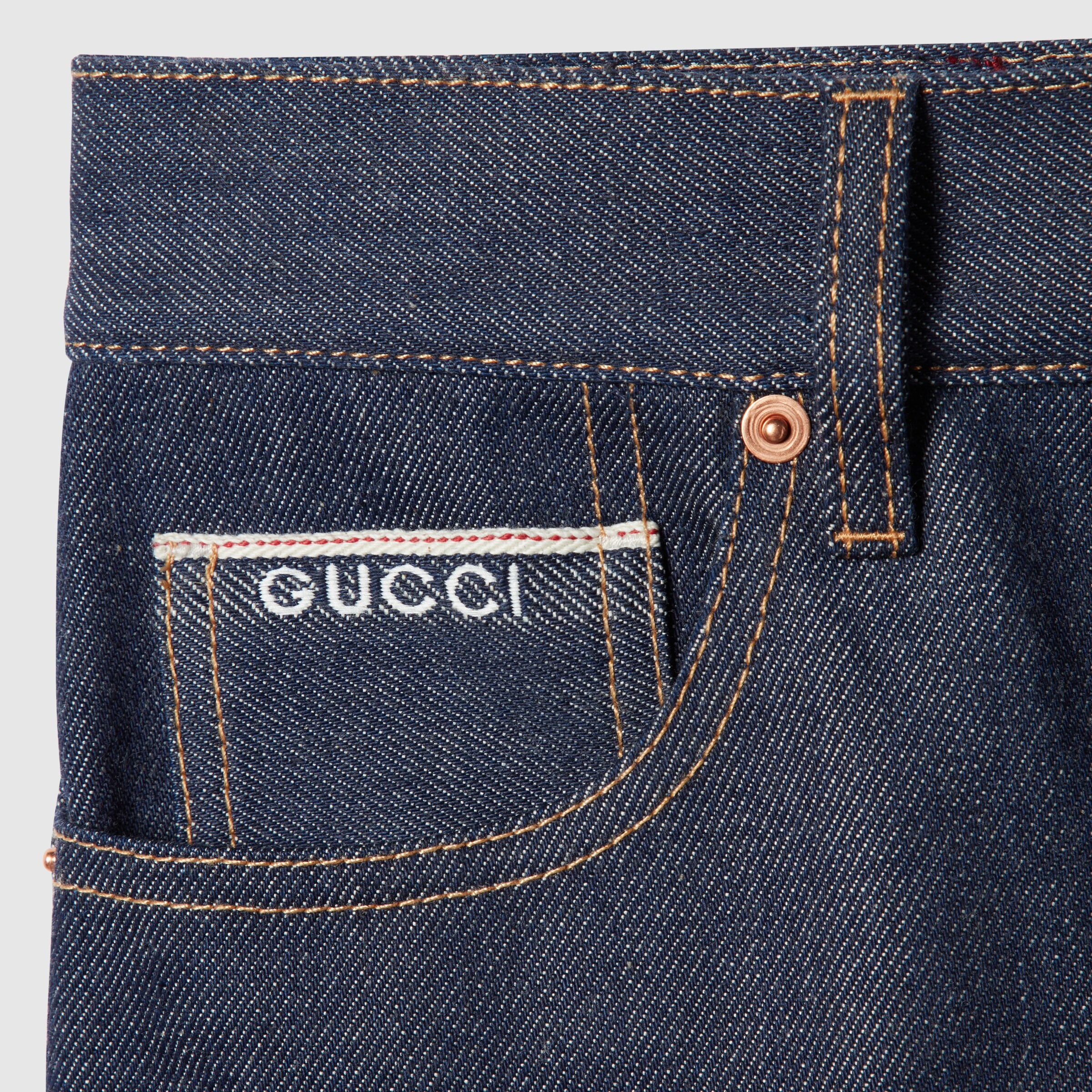 Denim pants with Gucci selvedge - 6