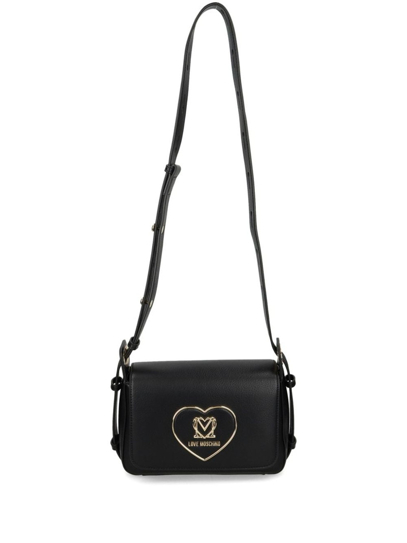 logo-plaque faux-leather shoulder bag 1