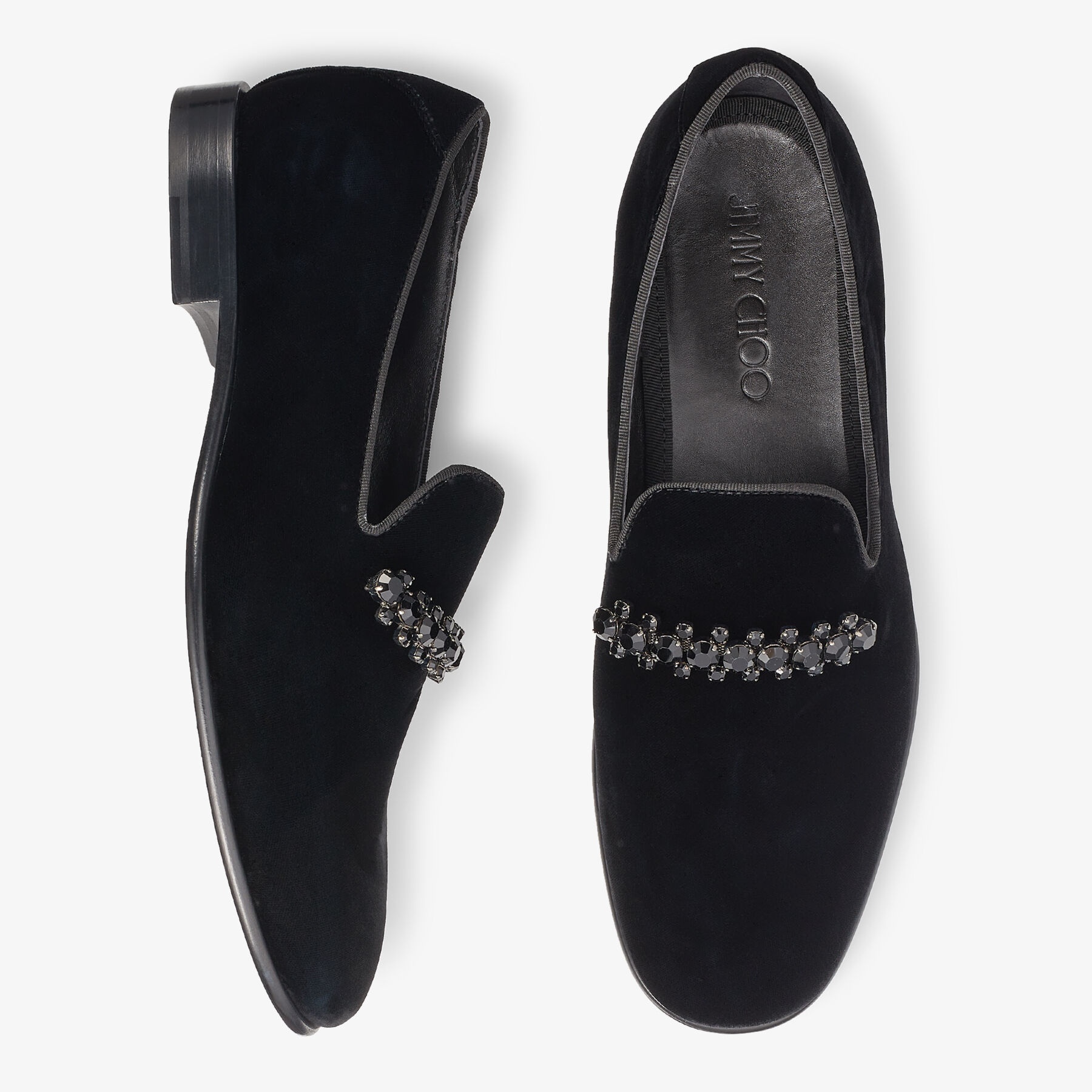 Thame
Black Velvet Slipper with Crystal Piece - 5