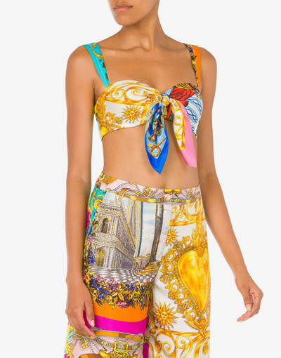 Moschino SCARF PRINT TWILL CROP TOP outlook