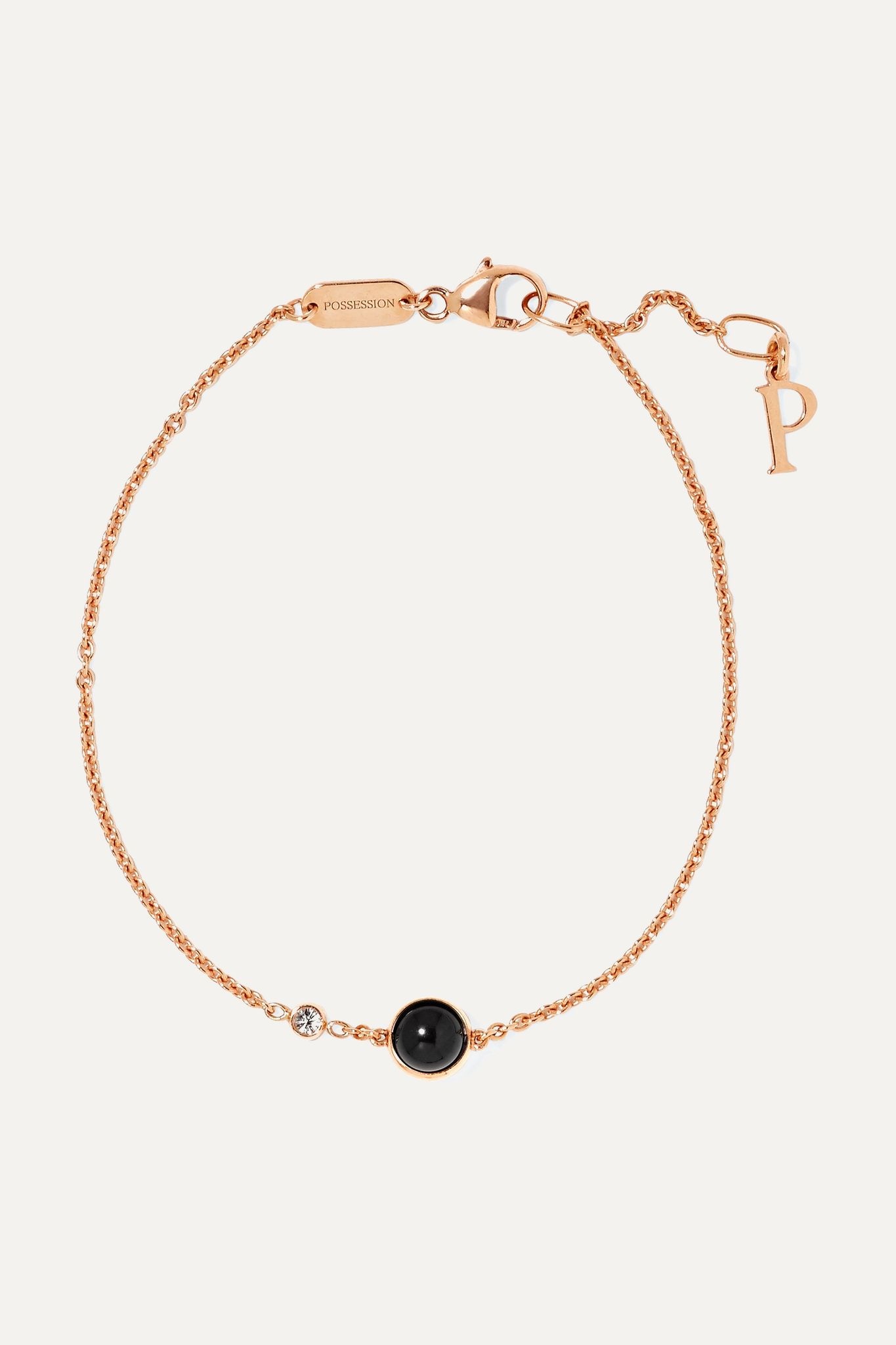 Possession 18-karat rose gold, onyx and diamond bracelet - 1