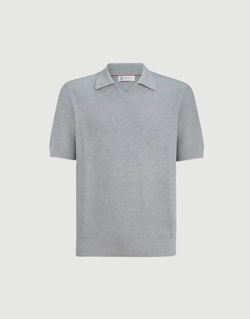 Cotton English rib knit polo 1