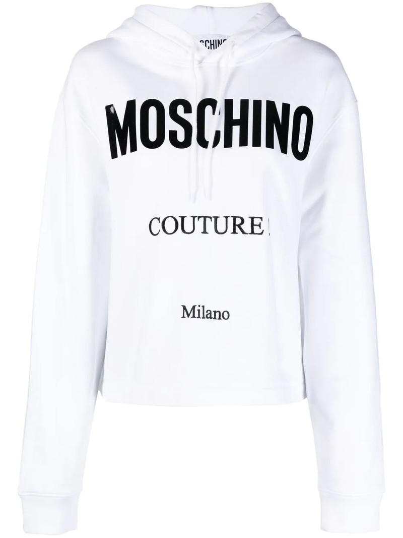 logo-print cropped hoodie 1