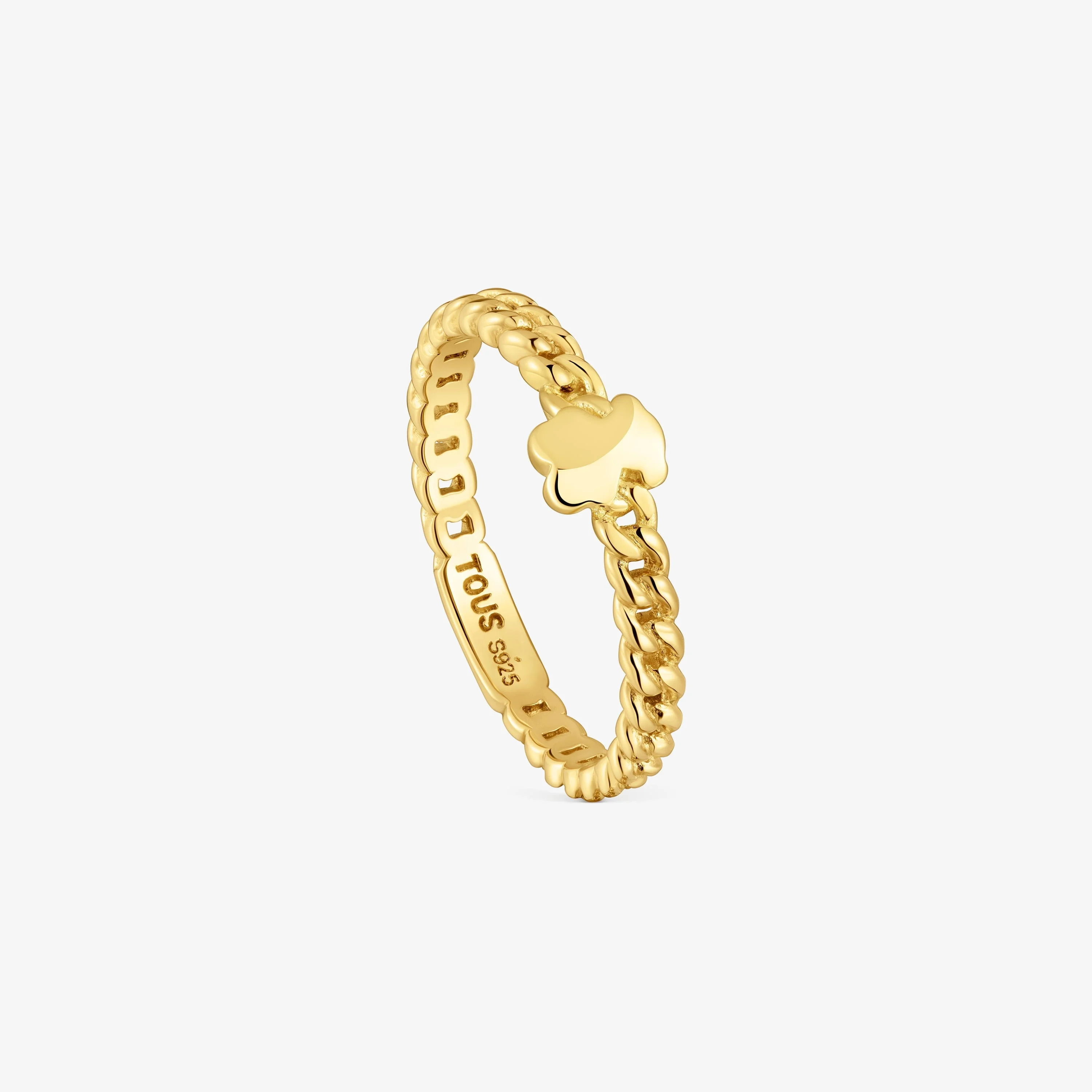 Small 18K gold vermeil bear Ring Bold Motif - 1