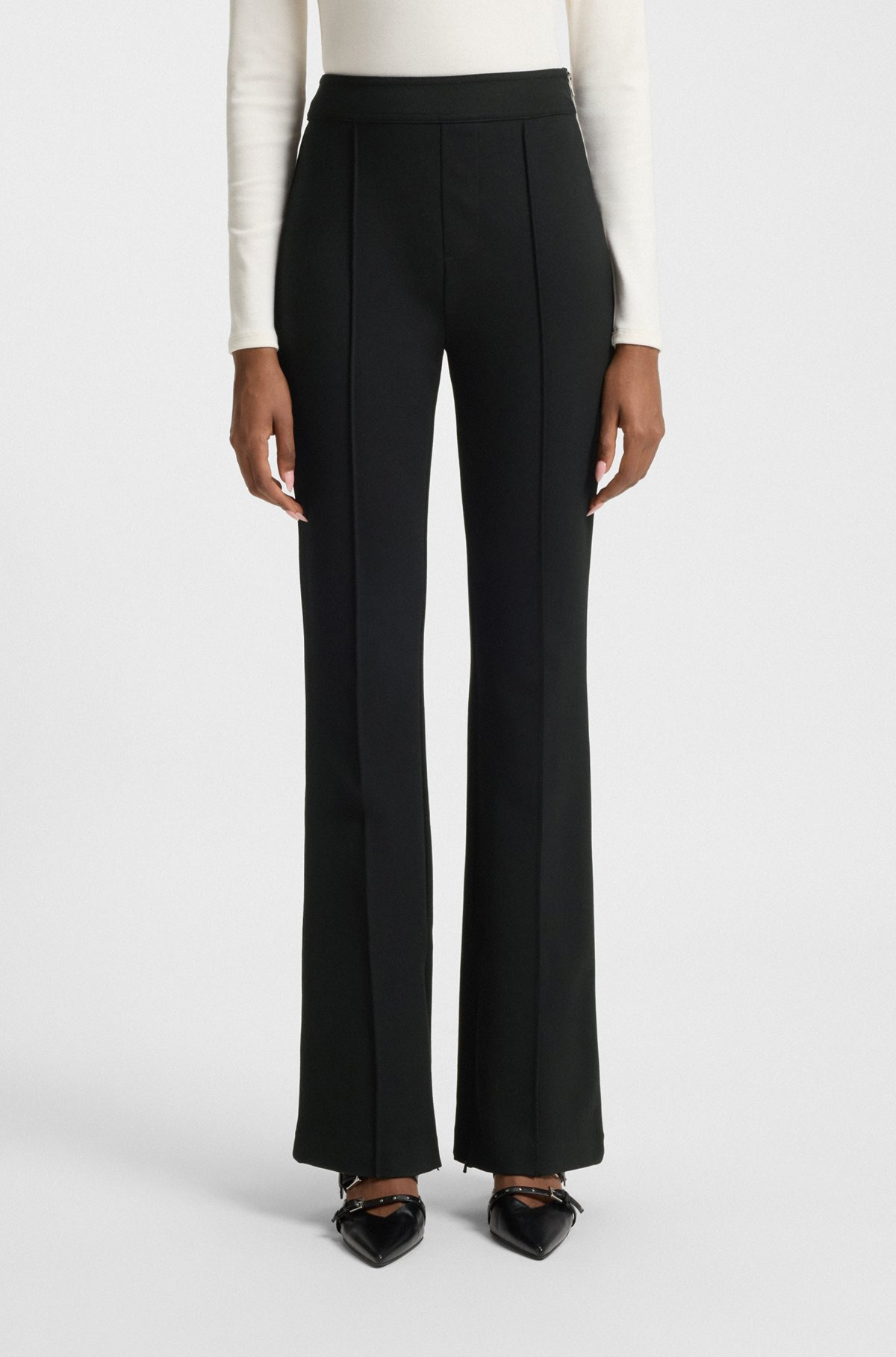 FLARED TROUSERS IN PUNTO MILANO JERSEY WITH FRONT SEAM - 2