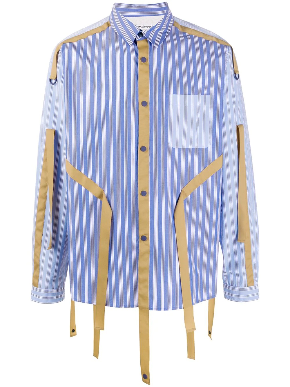 striped tassel-detail shirt - 1