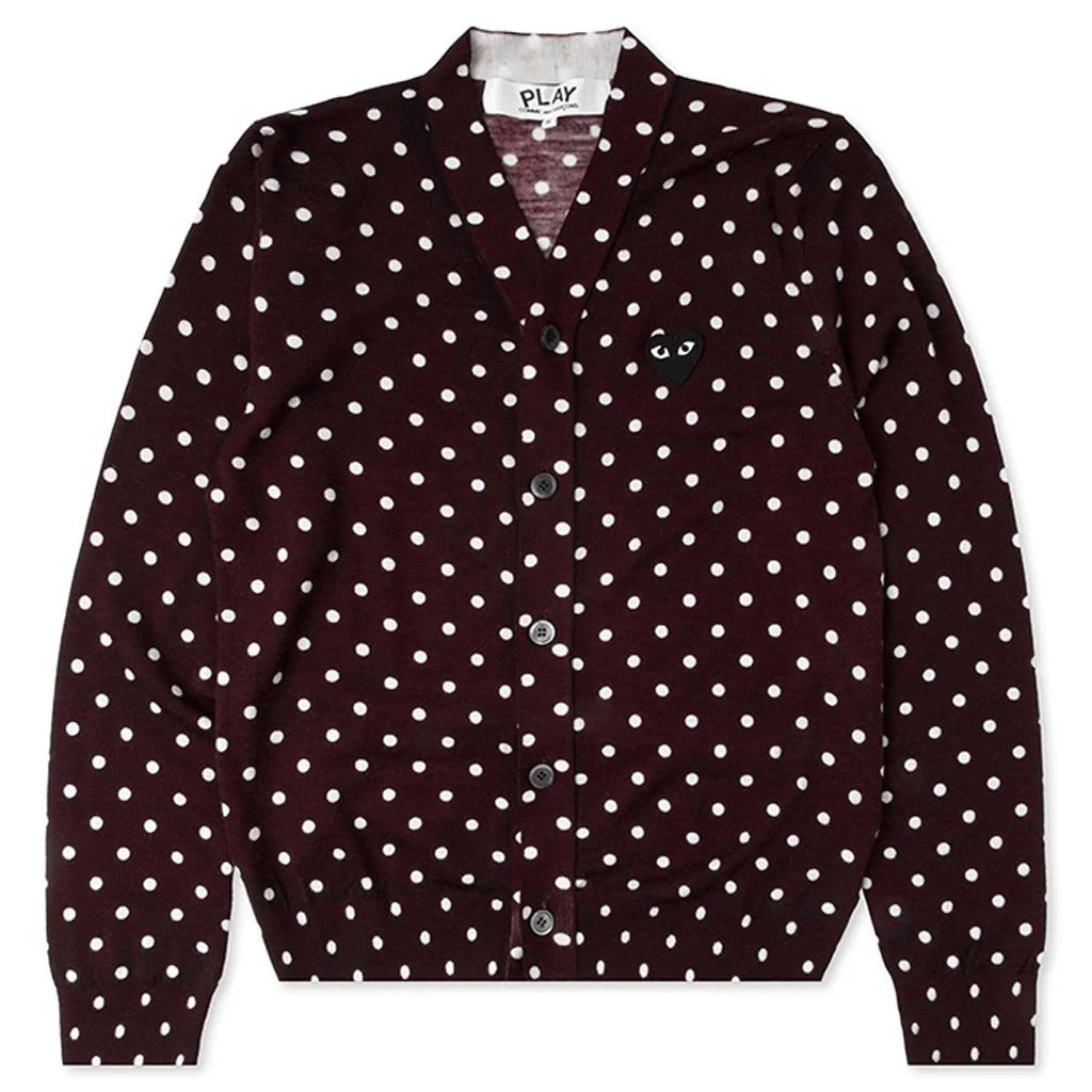 embroidered 심장 polka 도트 카디건 - 1