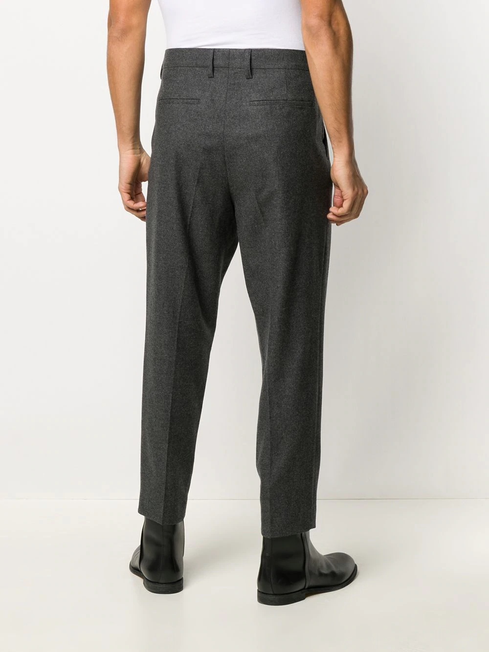 pleat-detail wool trousers - 4