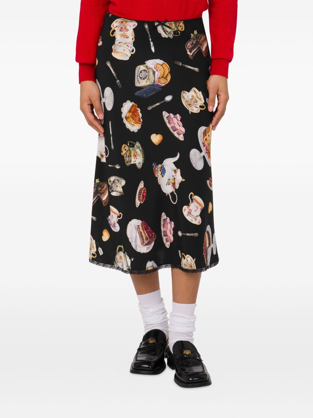 dessert-print midi skirt - 3
