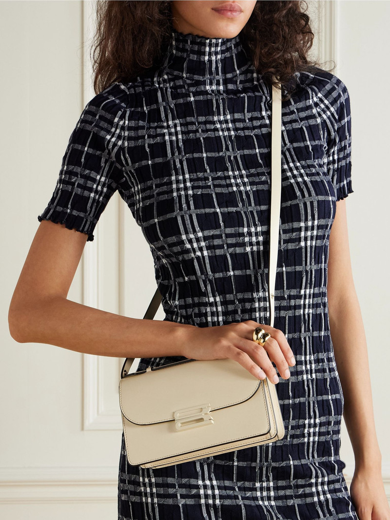 Victoria Beckham B Buckle mini leather shoulder bag White outlook