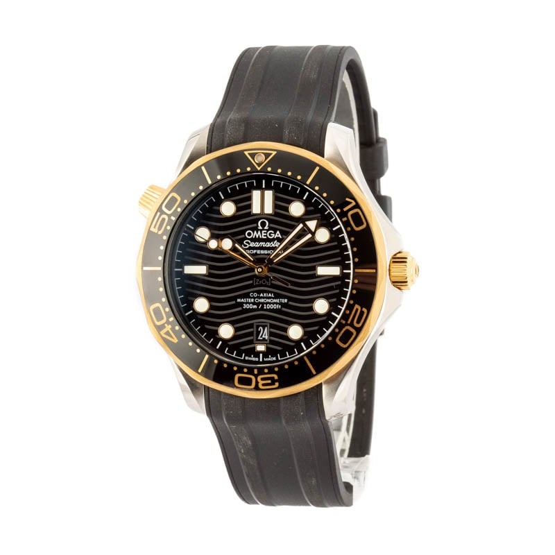 Omega Seamaster Diver 300M Steel & Gold on Rubber Strap - 2