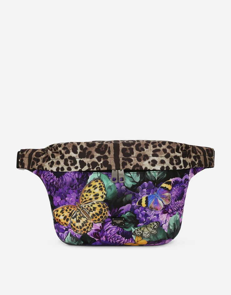 Butterfly-print nylon belt bag - 1