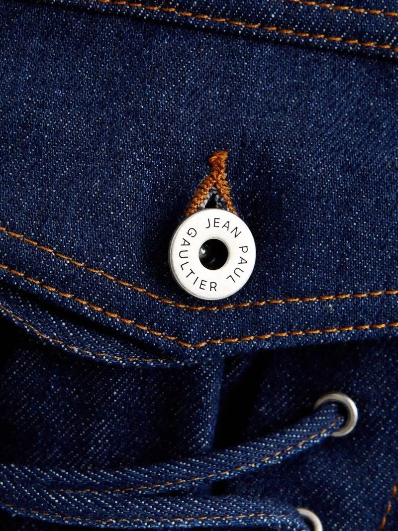 lacing-detail denim jacket 4