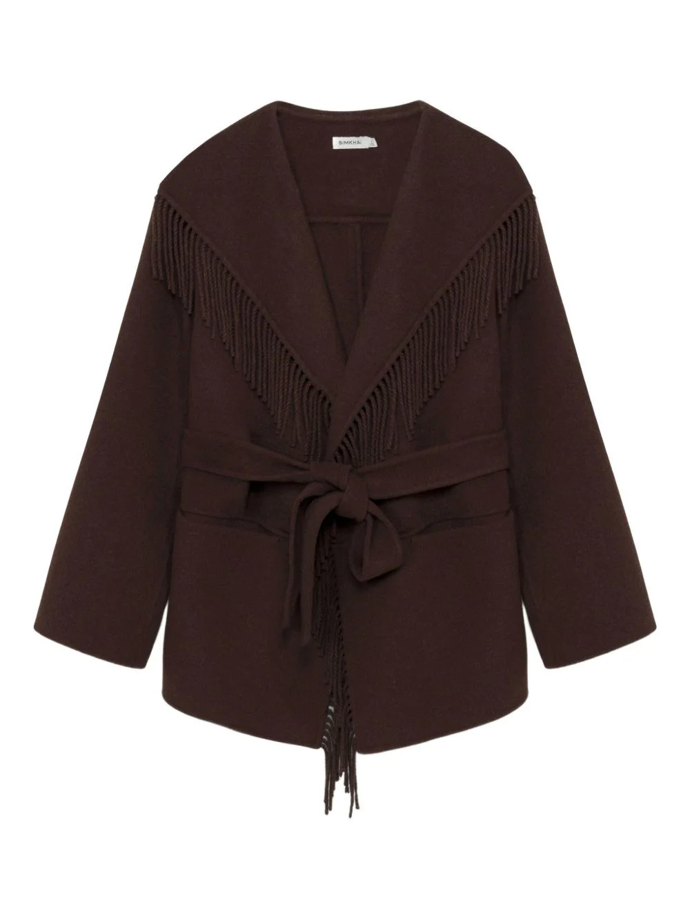 fringe-trimmed coat - 1