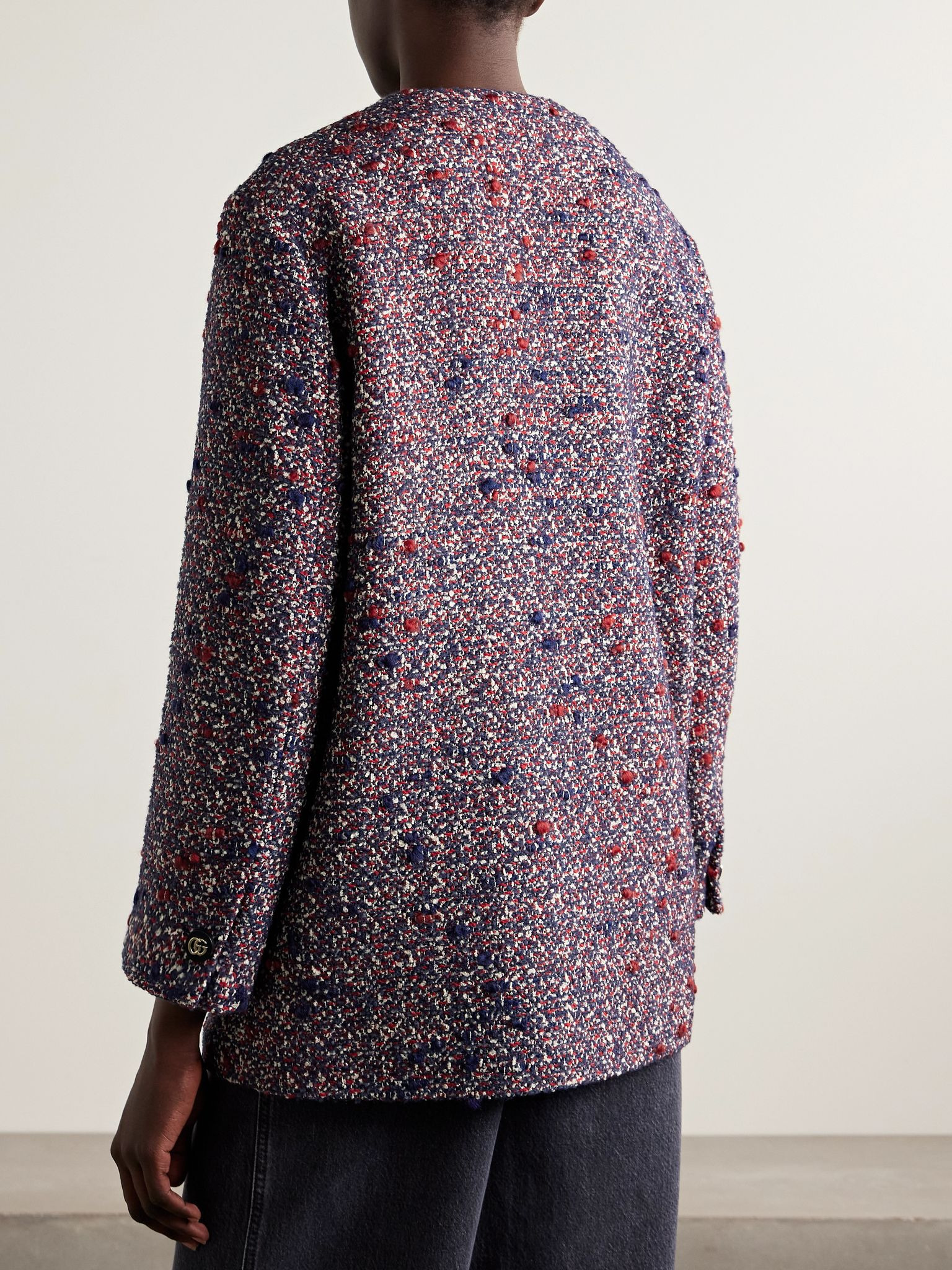 Wool-blend bouclé jacket Purple - 4