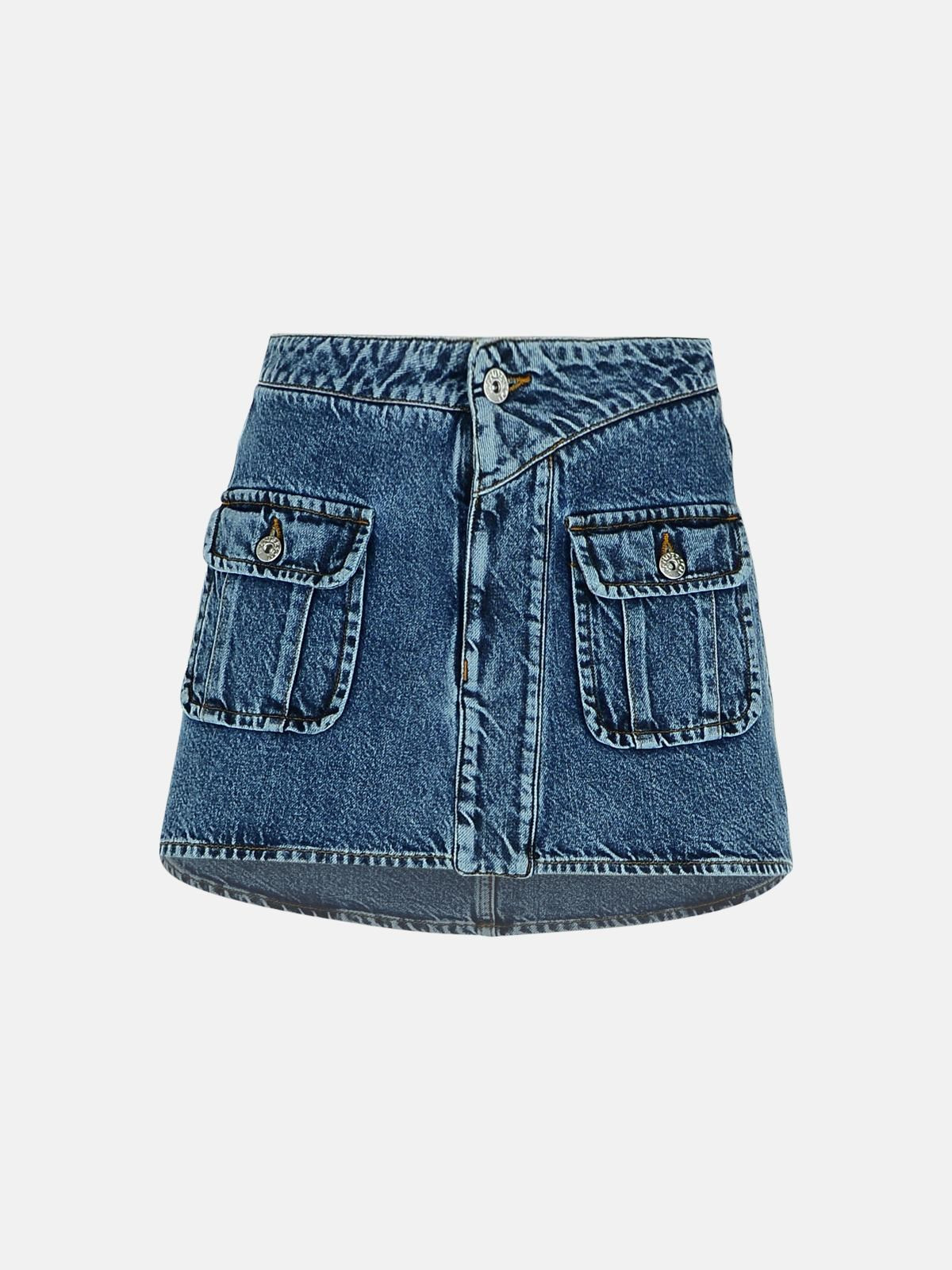 BLUE DENIM MINISKIRT - 1