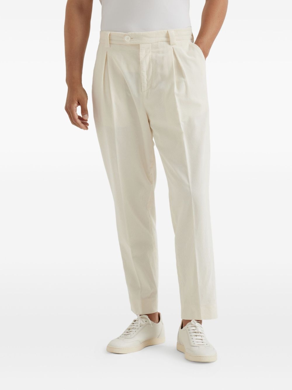 cotton straight-leg trousers - 3