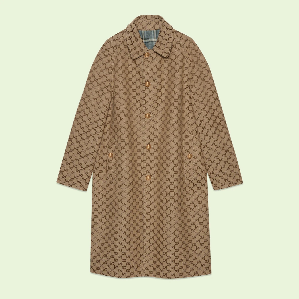 Reversible GG canvas long coat - 11