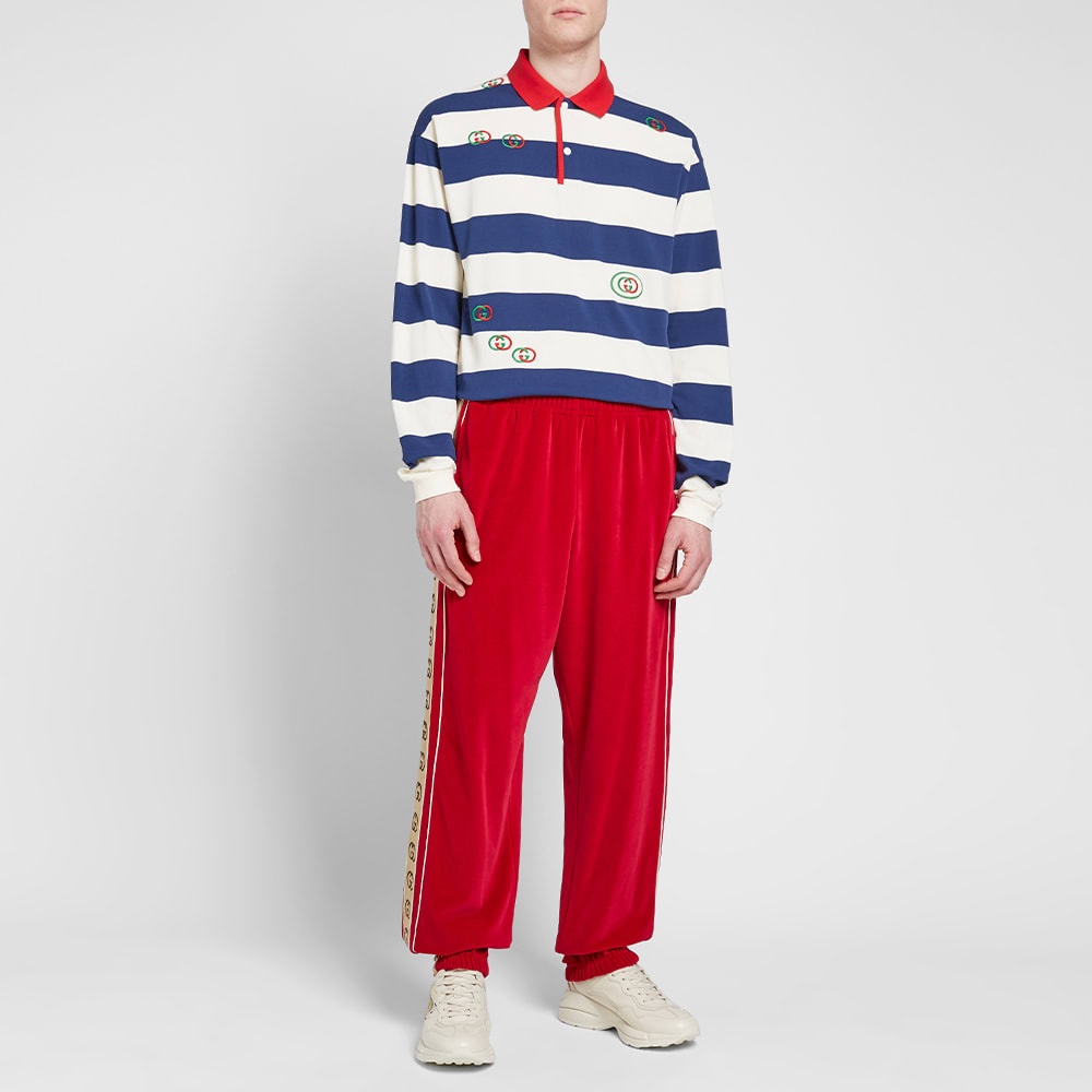 Gucci Long Sleeve Striped Logo Polo - 5