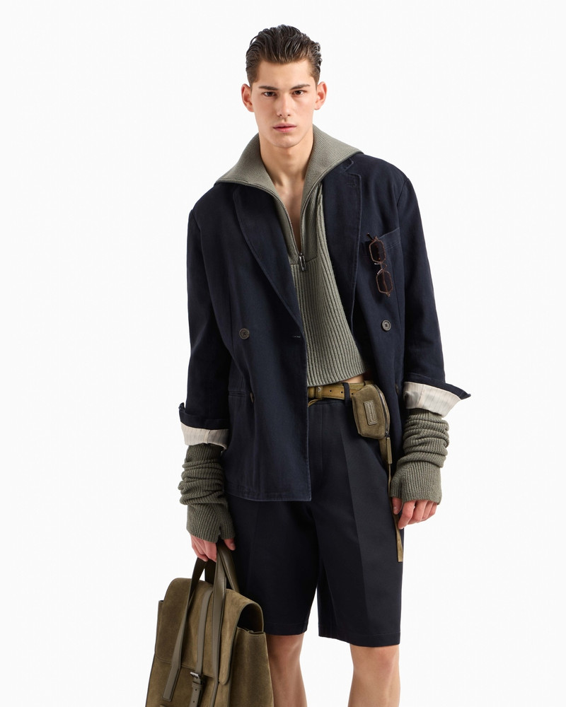 DOUBLE-BREASTED BLAZER IN A TWILL BULL FABRIC 6