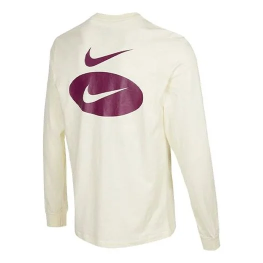 Men's Nike As Nsw Ess+ Core 3 Ls Tee Casual Breathable Round Neck Long Sleeves Coconut Milk T-Shirt - 1