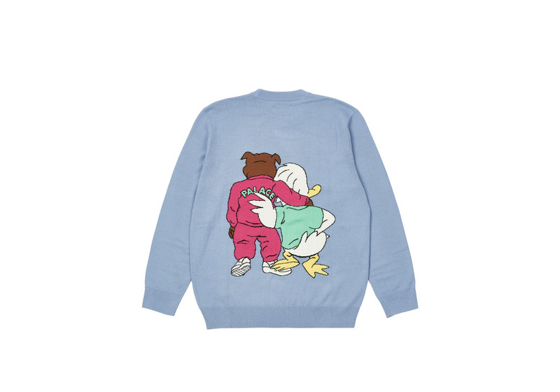 PALACE DOG AND DUCK KNIT BLUE outlook