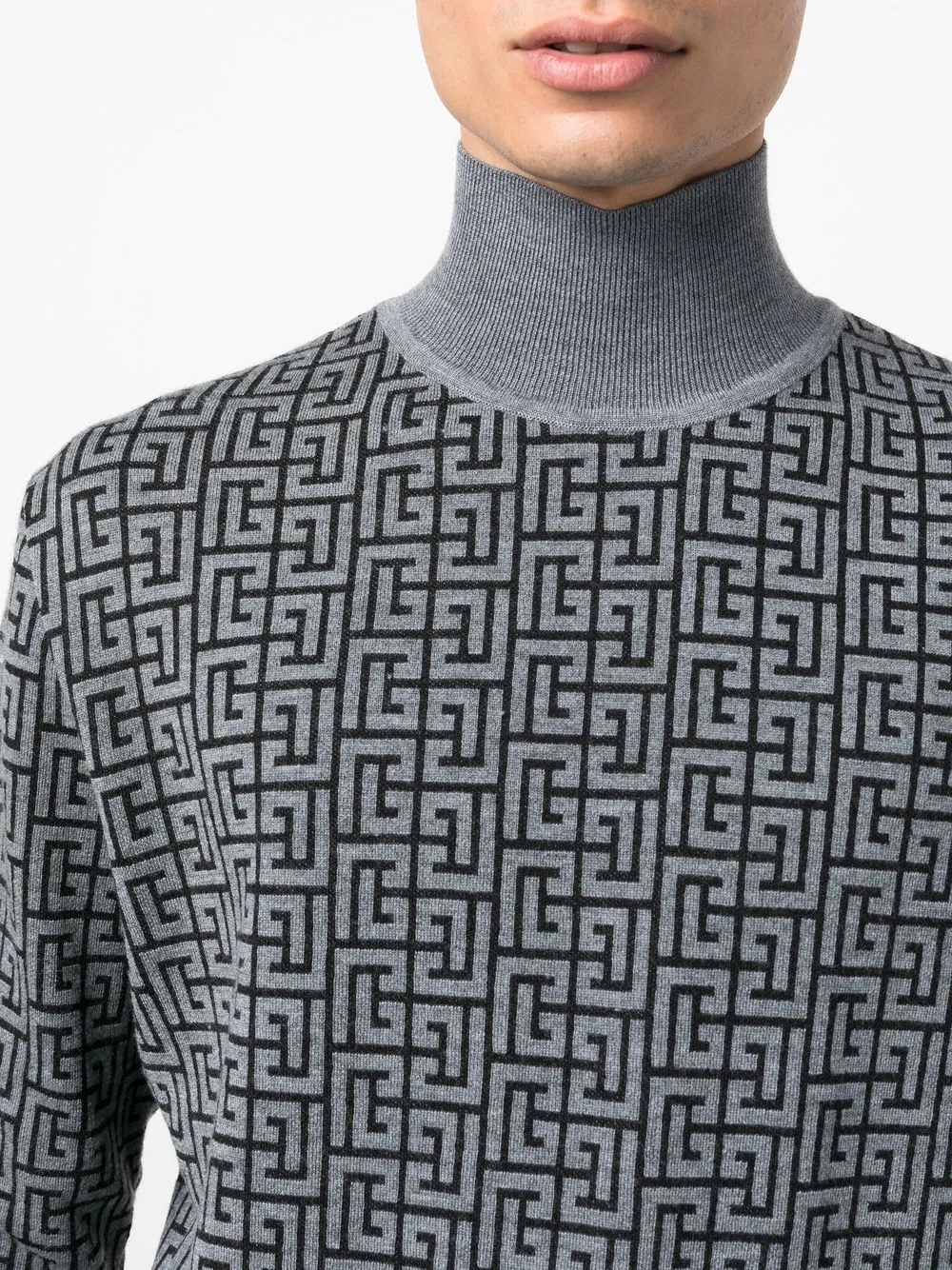 intarsia-knit roll-neck jumper - 5