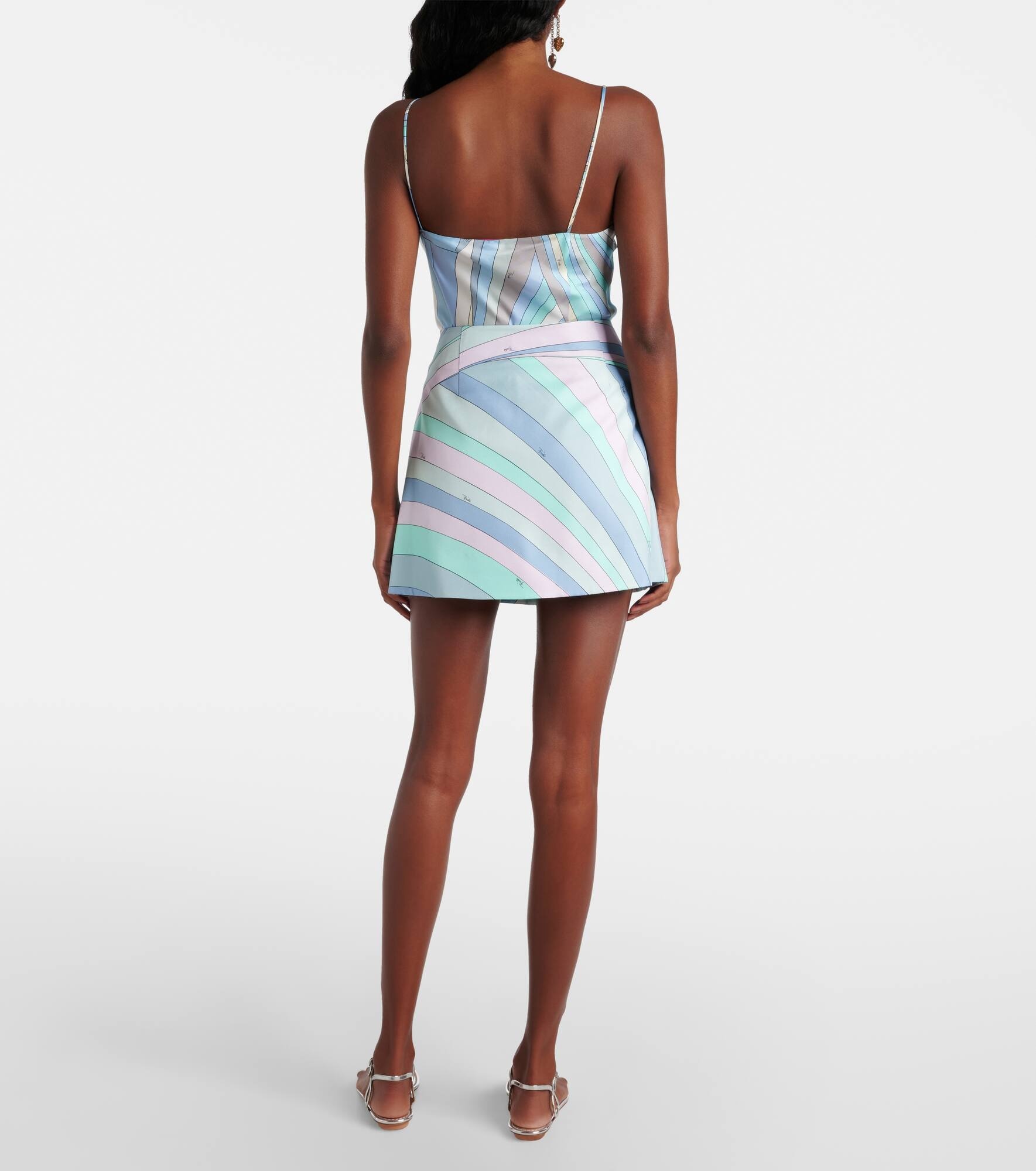Iride printed silk twill wrap skirt - 3