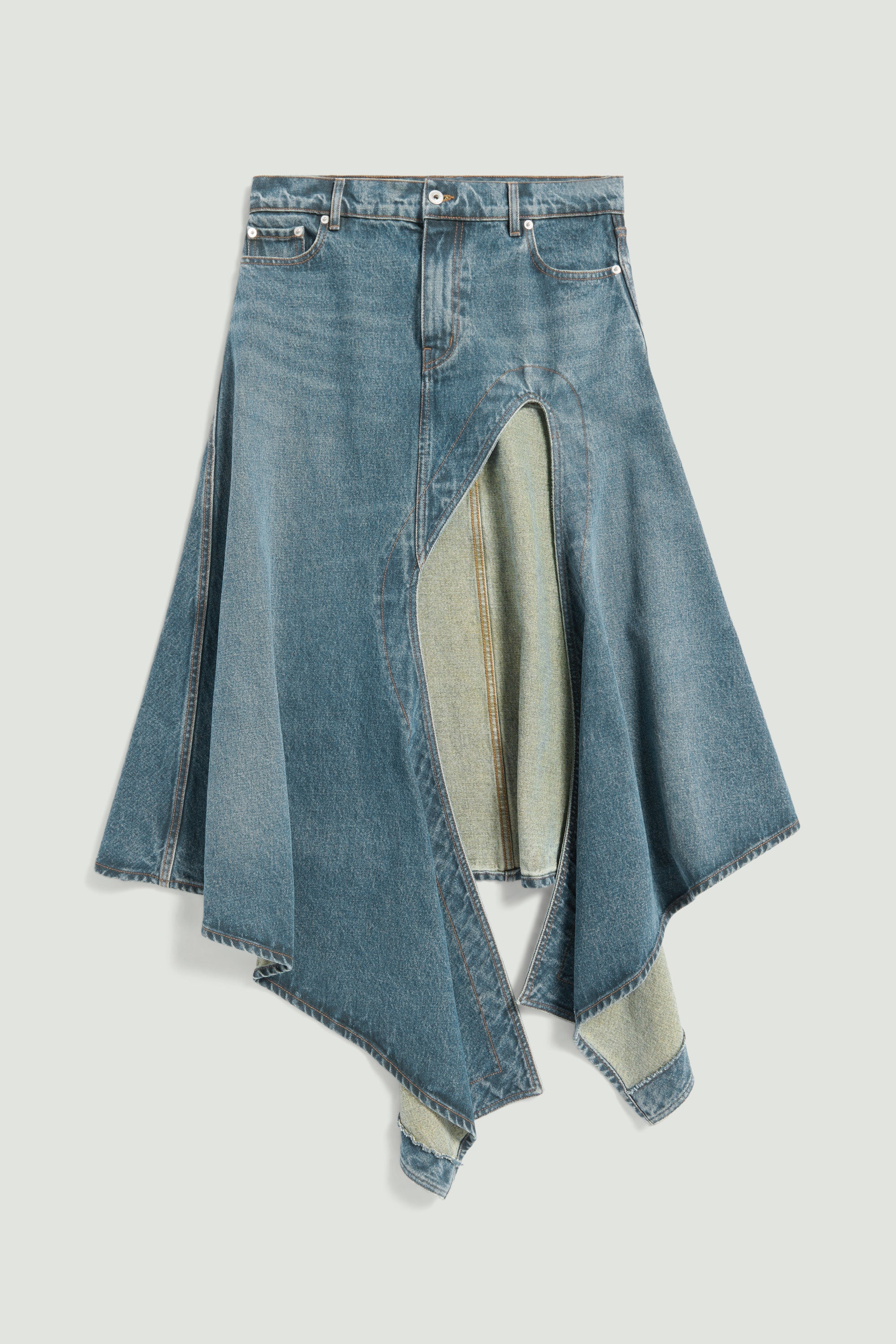Evergreen Cut Out Denim Skirt - 1