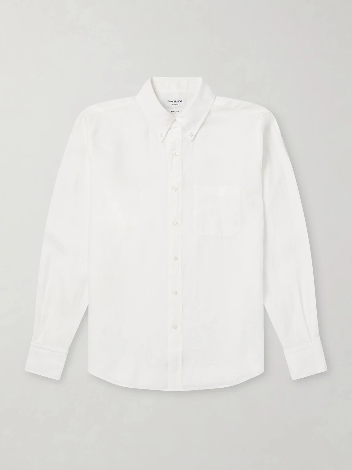 Logo-Appliquéd 4-Bar Linen Shirt - 1