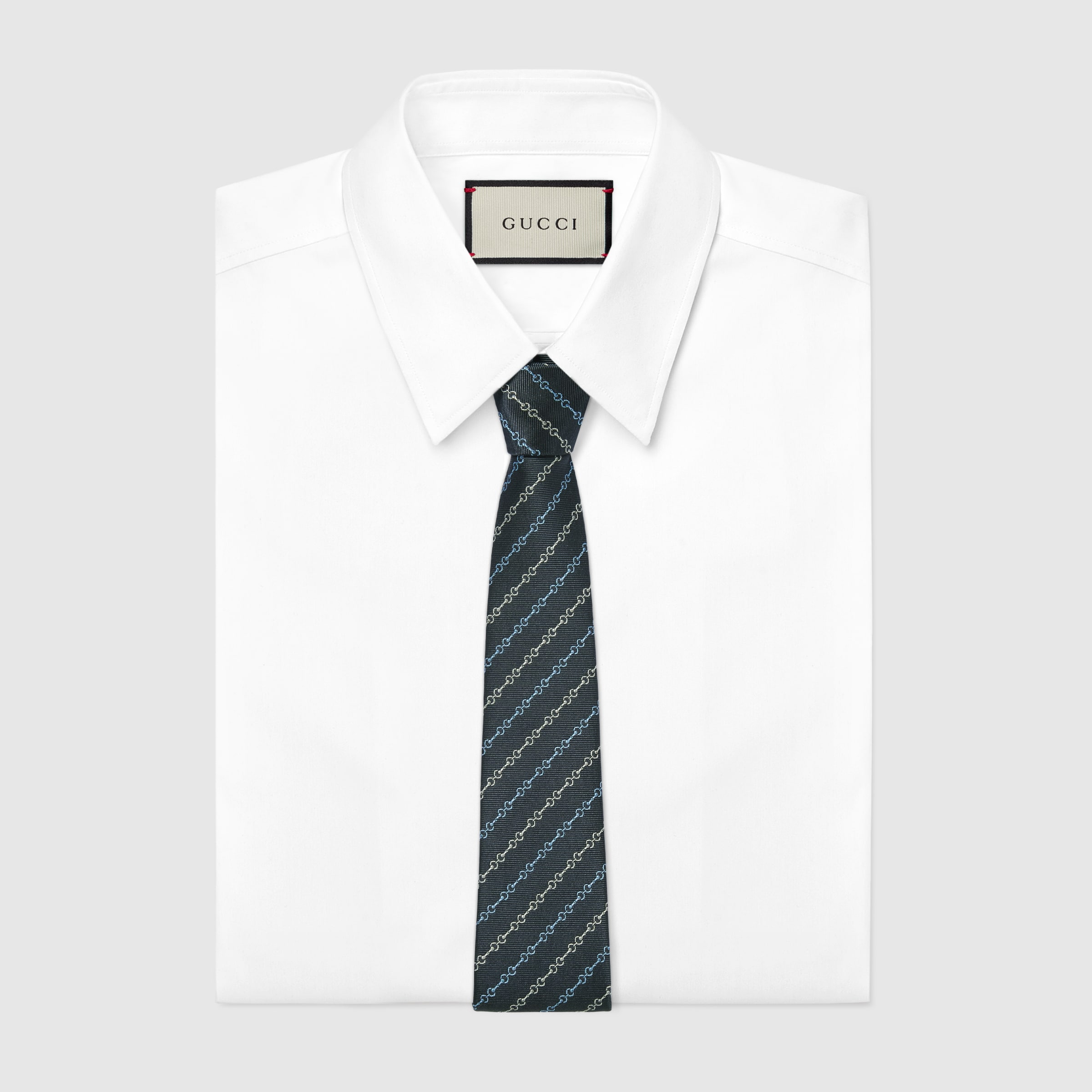 Horsebit silk jacquard tie - 2